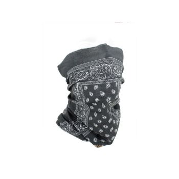 Rider neckerchief ZAN Black Paisley for moped motorcycle scooter
