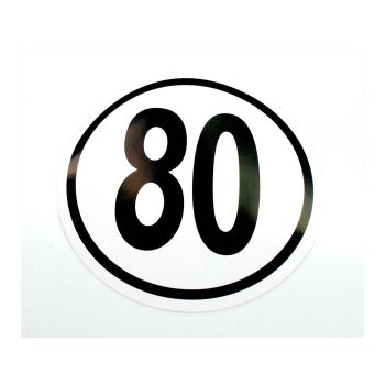 Moped car trailer tractor sticker PVC 80 Km/h