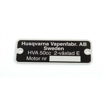 Engine 2 speed nameplate for Husqvarna
