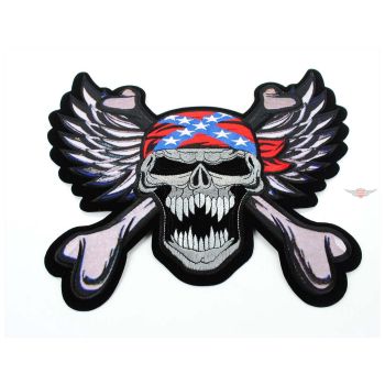 Moped garage skull cross cowl patch jeans moped club jacket 22cm moped