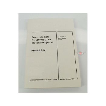 Spare parts list parts catalog engine chassis for Sachs 505 Hercules Prima 5 N