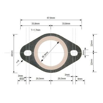 exhaust gasket for Derbi EBE / EBS