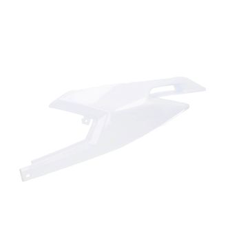 külgkate vasak tagumine OEM valge Aprilia RX, SX, Derbi Senda, Gilera RCR, SMT 50 Euro4 2018 jaoks