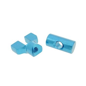 brake cable adjuster set M6 thread aluminum blue - universal