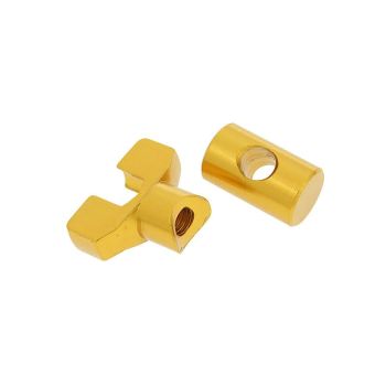 brake cable adjuster set M6 thread aluminum gold - universal