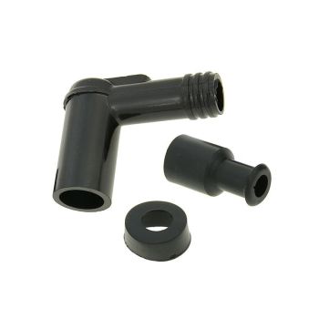spark plug cap 90° long type, black
