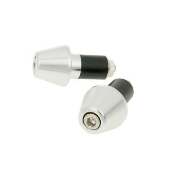 handlebar vibration dampers / bar ends short 17.5mm - silver