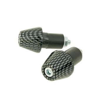 handlebar vibration dampers / bar ends short 17.5mm - carbon look