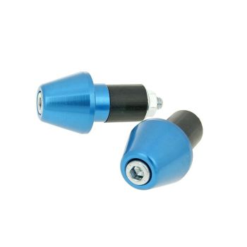 handlebar vibration dampers / bar ends short 17.5mm - blue