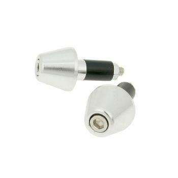 handlebar vibration dampers / bar ends short 13.5mm - silver