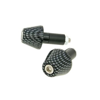 handlebar vibration dampers / bar ends short 13.5mm - carbon look
