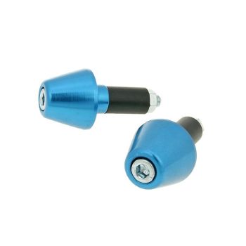 handlebar vibration dampers / bar ends short 13.5mm - blue