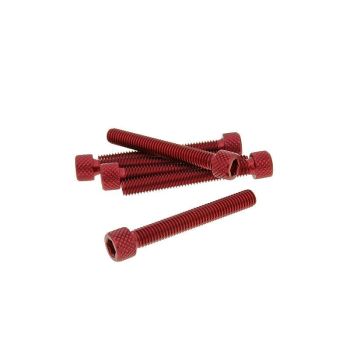 Poldid 6tk kuuskant Alum. punane - M6x45