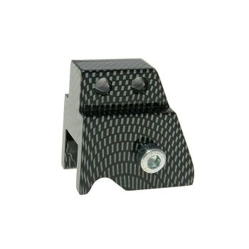 shock extender CNC 2-hole adjustable mounting - carbon look for Minarelli