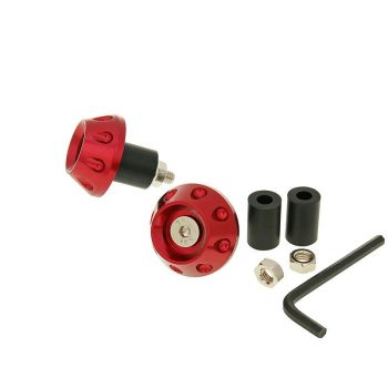 handlebar / bar ends anti-vibration flat 13.5 / 17.5mm (incl. adapter) - red