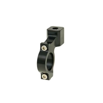 mirror mounting clamp aluminum M8 left-hand thread for 22mm handlebars - black