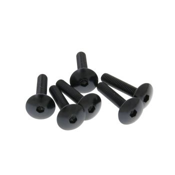 Plastiku poldid hex socket head - anodized alumiinium must - kompl. of 6 pcs - M6x30