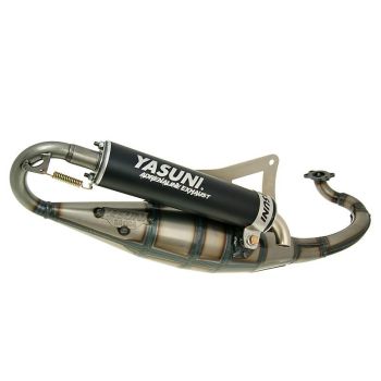 exhaust Yasuni Scooter R black for Peugeot horiz., Derbi