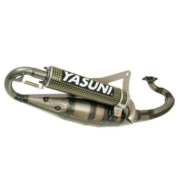 exhaust Yasuni Scooter R yellow carbon for Peugeot horiz., Derbi