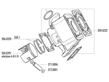 piston ring Polini 100cc 55x1.5mm for Yamaha DT 80 LC