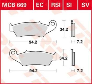 BRAKE PAD TRW MCB669SV