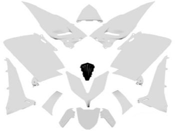 fairing kit white 14-piece for Yamaha T-Max 530 from 2015-2017