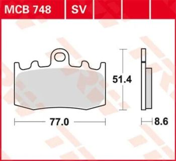BRAKE PAD TRW MCB748SV