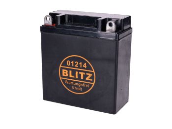 Battery GEL 6V 12Ah Old-look for BMW R 26, R 27, Benelli 250, Heinkel Tourist