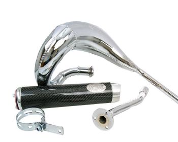 exhaust Turbo Kit Bufanda RQ chrome for Derbi Senda (00-), Aprilia RX/SX, Gilera RCR/SMT