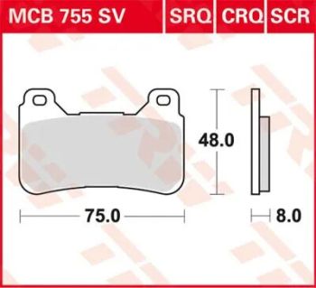 BRAKE PAD TRW MCB755SV