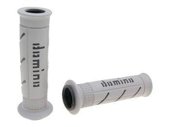 handlebar grip set Domino A250 on-road grey / black open end grips