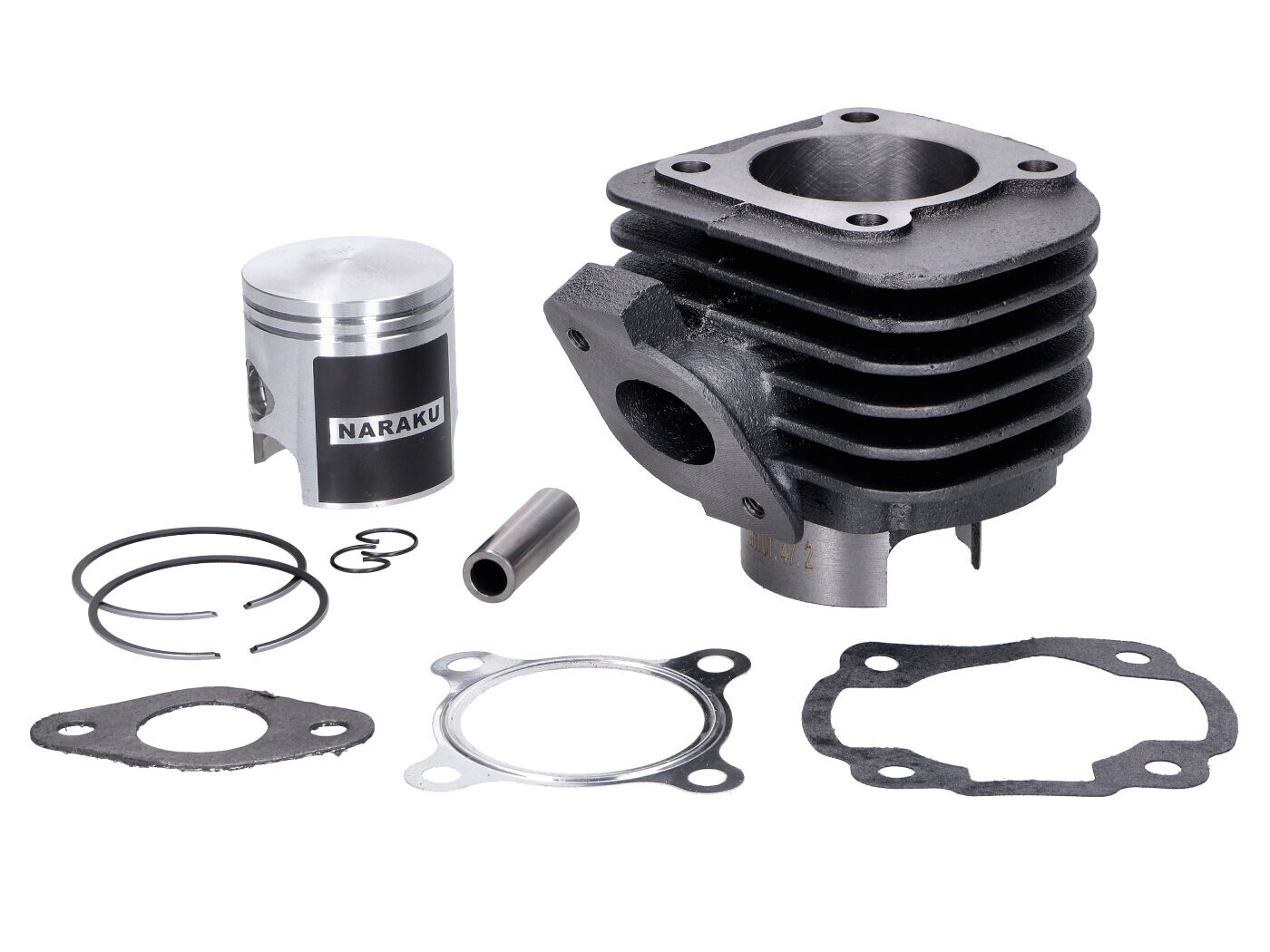 cylinder kit NARAKU V.2 70cc for 1E40QMB (E2), 12mm piston pin, straight exhaust