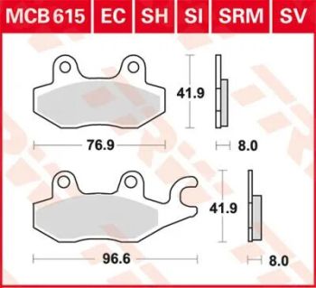 BRAKE PAD TRW MCB615SV