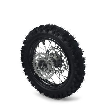 Roue complete arriere acier avec pneu YUANXING noire 12" - ø12