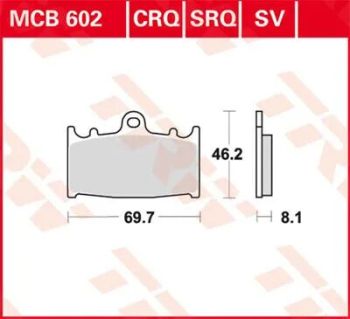 BRAKE PAD TRW MCB602SV