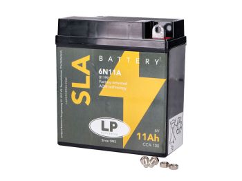 Battery 6V 11Ah 6N11A-4 for Zündapp KS 125, KS 175, GS 125