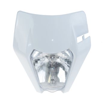 Forte Headlight-Frontmask KTM-Style 17- White inc. Rubberstraps