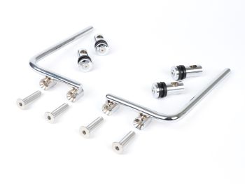 Bracket for flyscreen -MOTO NOSTRA, w=340mm, h=105mm- Vespa PX80, PX125, PX150, PX200, T5 Classic, LML 125/150 Star/Stella - chrome