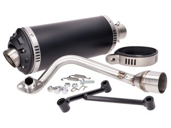 Exhaust Power1 aluminum black for Vespa Primavera, Sprint, Zip 4T 50 Euro 2