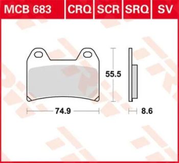 BRAKE PAD TRW MCB683SV