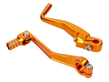 gearshift / kickstarter set folding aluminum anodized gold for Simson S50, S51, S53, S70, S83