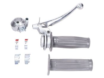 handlebar grip set complete 2-speed / 3-speed grey for Puch, Sachs, Zündapp