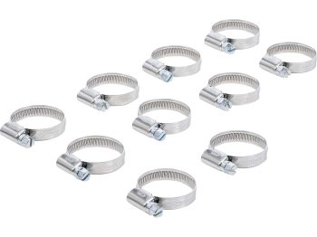Stainless steel hose clamp set 22-32mm 10-piece