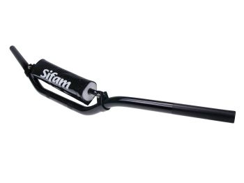 MX handlebar with cross brace and pad anodized aluminum black - 22mm
