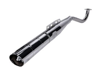 Exhaust chrome 28mm with logo for Puch Maxi