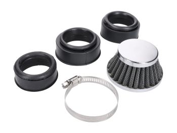 air filter Power Shorty 44-54mm carburetor connection chrome