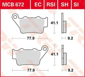 BRAKE PAD TRW MCB672RSI