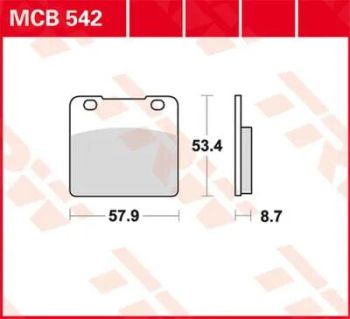 BRAKE PAD TRW MCB542