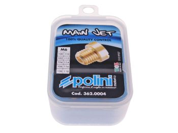 main jet set Polini for Dellorto carburetor 6mm size 100-118