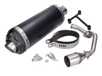 Exhaust Power1 aluminum black for Vespa Primavera, Sprint, Zip 4T 50 Euro 5